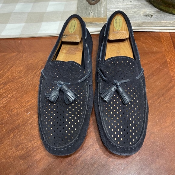 Zara Man Loafers Black Slip On Leather Shoes Driving - Picture 2 of 10